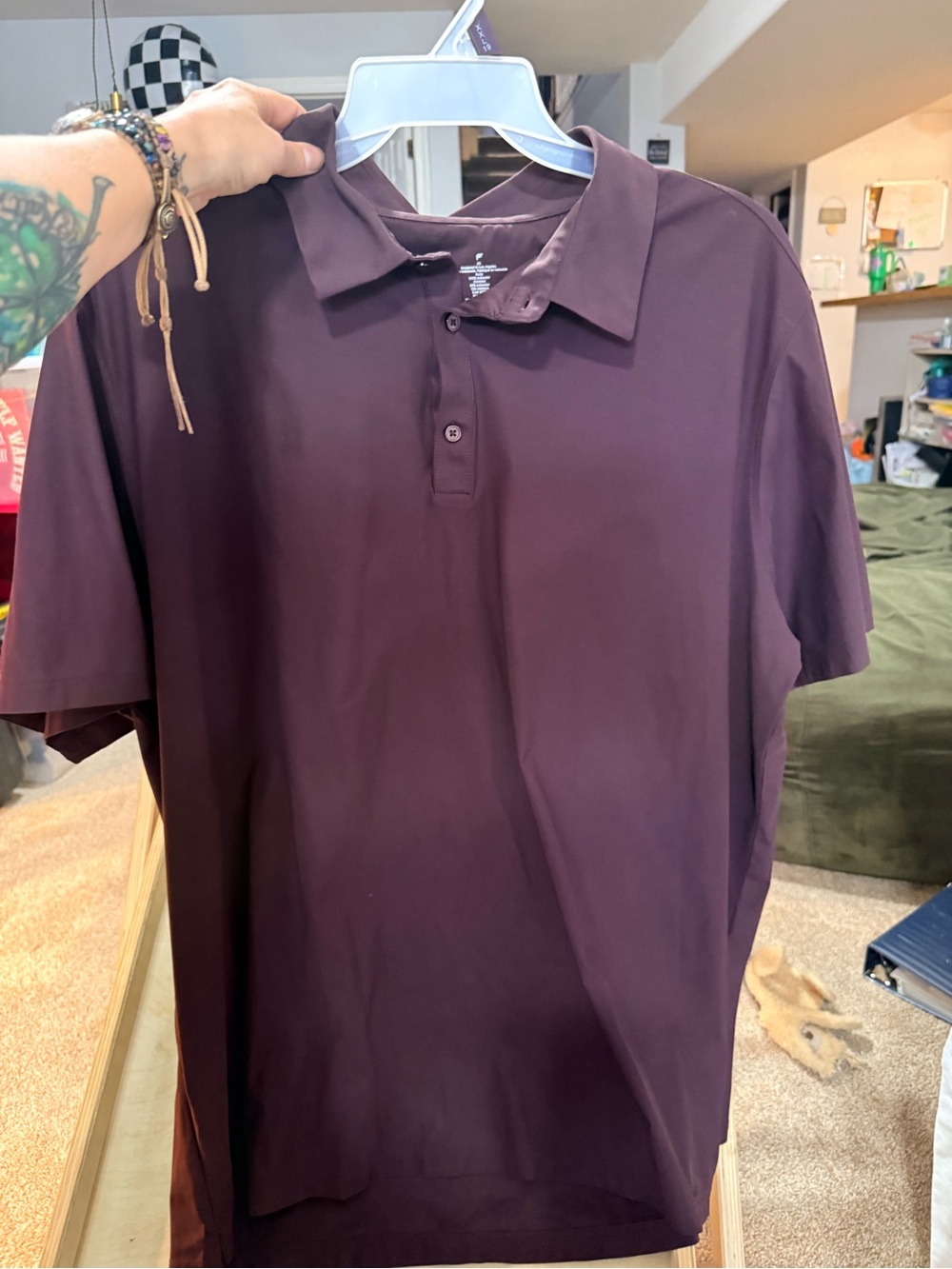 Fabletics Men's Polo in Plum